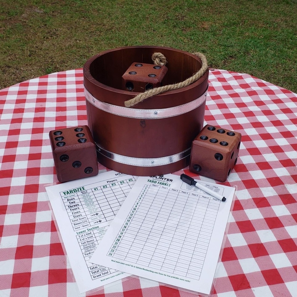 Swooc Games - Yardzee, Farkle & 20+ Giant Dice Games (All Weather) Yard Dice